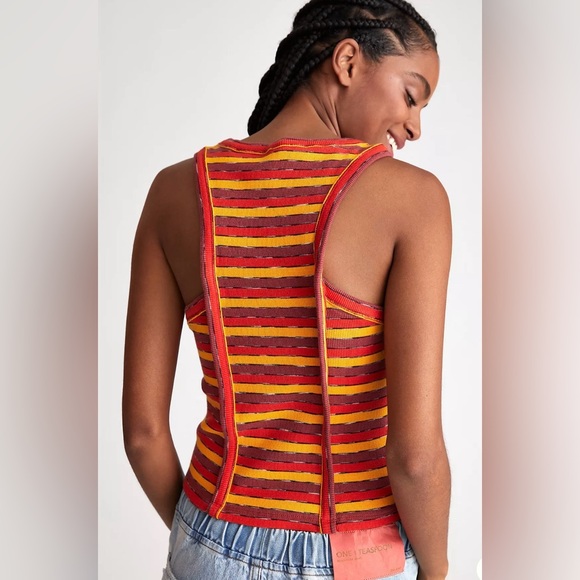 New Anthropologie Ribbed Racer Tank - Picture 1 of 8